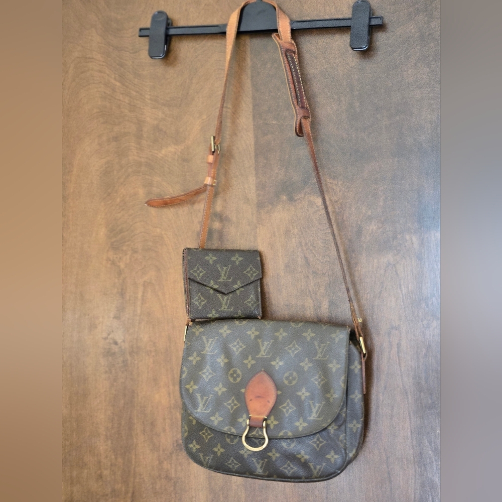 Authentic Louis Vuitton Women's Saddle Saint  Cloud Bag & Wallet, Brown Monogram